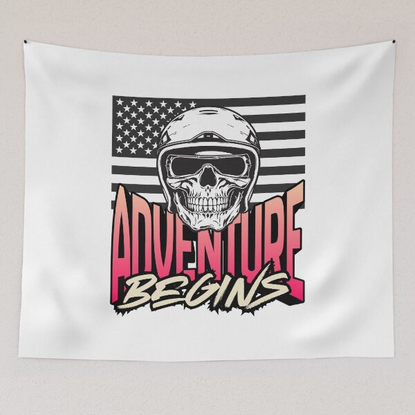 Item preview, The Adventure Begins – USA Biker Freedom Ride Design designed and sold by OmikronStore.