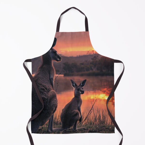 Item preview, Two kangaroos by the river at sunset designed and sold by Mauswohn.
