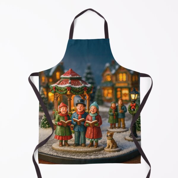 Item preview, Christmas Carolers in the Village | Cosy Red and Green Miniature Scene designed and sold by Little-Worlds.