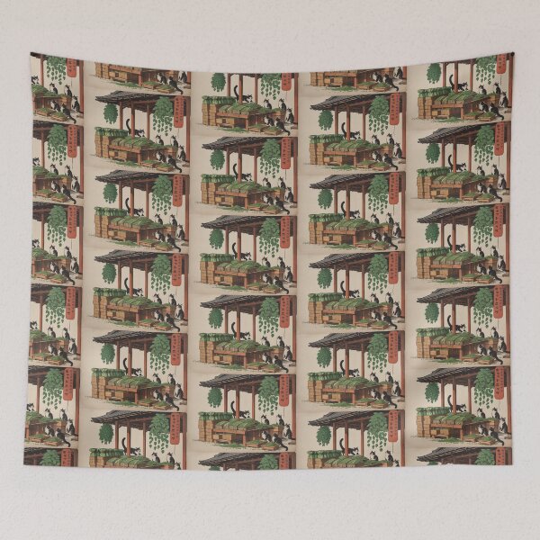 Item preview, Ukiyo-e Catnip Stall – Edo-Style Feline Herb Vendor designed and sold by LEO'S CREATURE　れおずくりーちゃー.