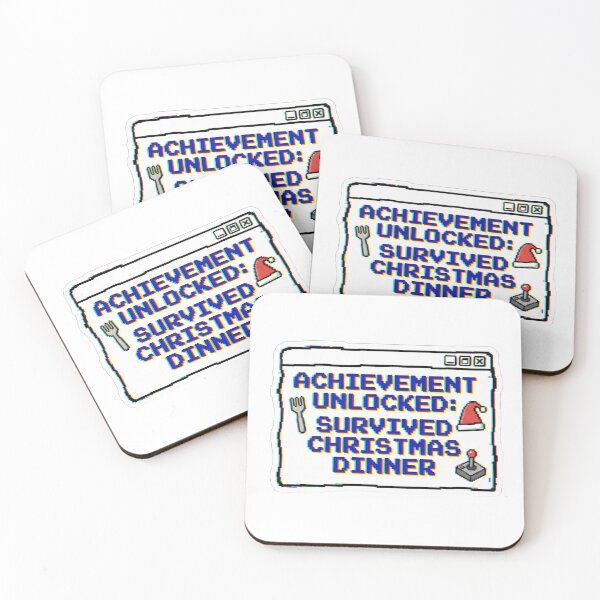 Item preview, Achievement Unlocked Survived Christmas Dinner Gamer Pixel designed and sold by ArtByYunus.