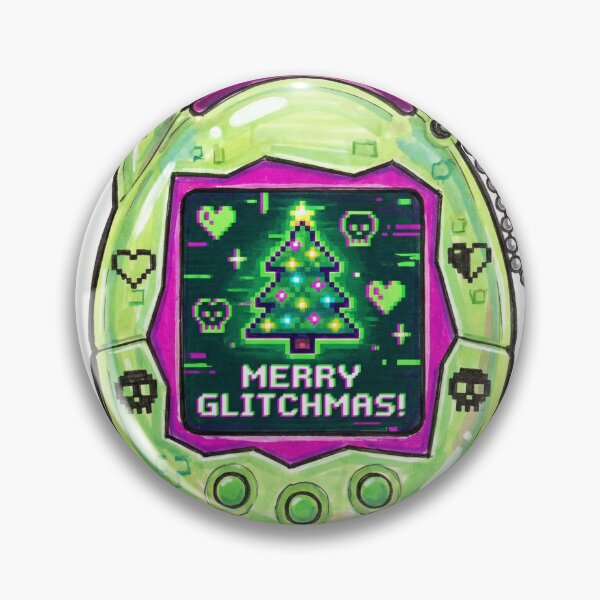 Item preview, Merry Glitchmas Tamagotchi Virtual Pet 90s Retro Christmas designed and sold by ArtByYunus.