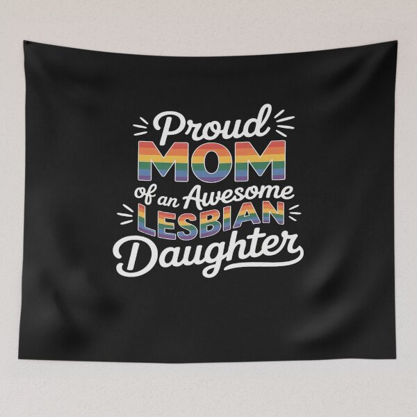 Item preview, Proud mom of awesome lesbian daughter family rainbow pride designed and sold by itsnothatweird.