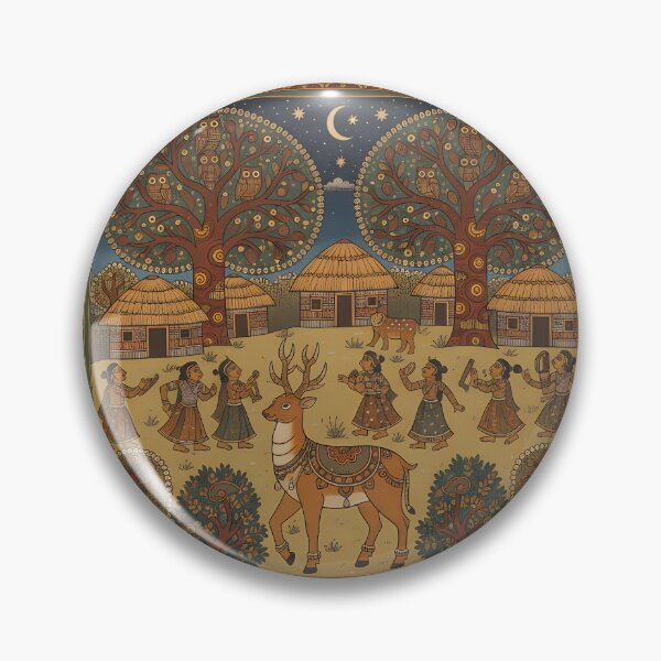 Item preview, “Village Celebration Beneath the Moonlit Trees” designed and sold by digisetumedia.