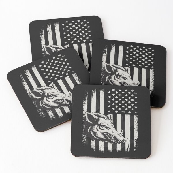 Item preview, Proud Patriotic Wild Boar Hunting Lover American Flag designed and sold by itsnothatweird.