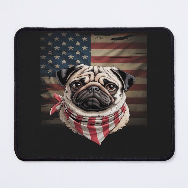 Item preview, Pug Dog Patriotic 4th Of July USA American Flag designed and sold by itsnothatweird.