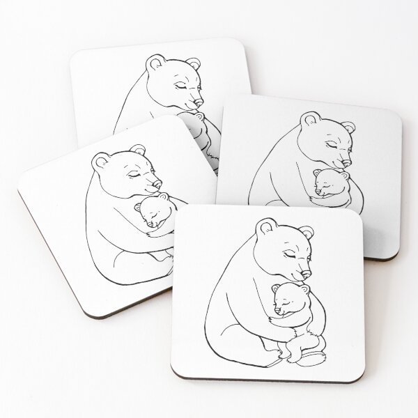 Item preview, Hand-drawn mother bear with cub. Sweet woodland animals in a tender hug. designed and sold by NataliMias.