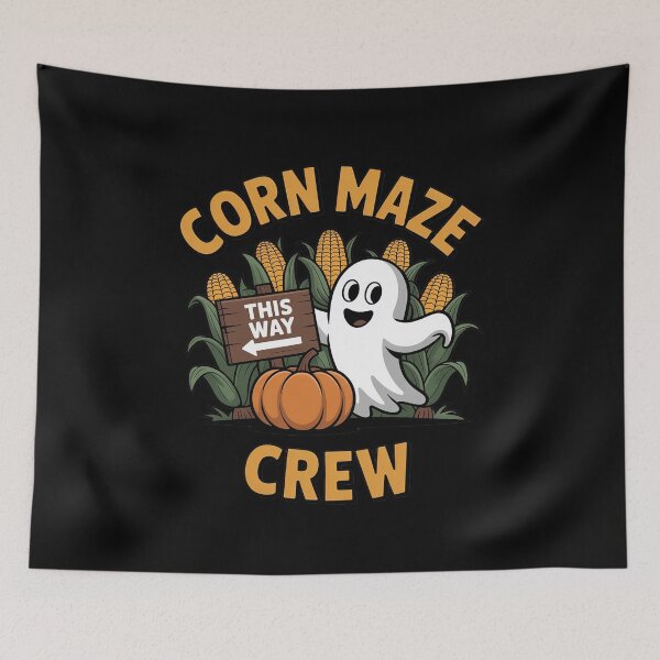 Item preview, Corn Maze Crew Ghost Autumn Pumpkin Farm Halloween designed and sold by HardcoreTour.