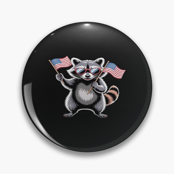Item preview, Raccoon Patriotic 4th Of July USA American Flag designed and sold by procionartss.