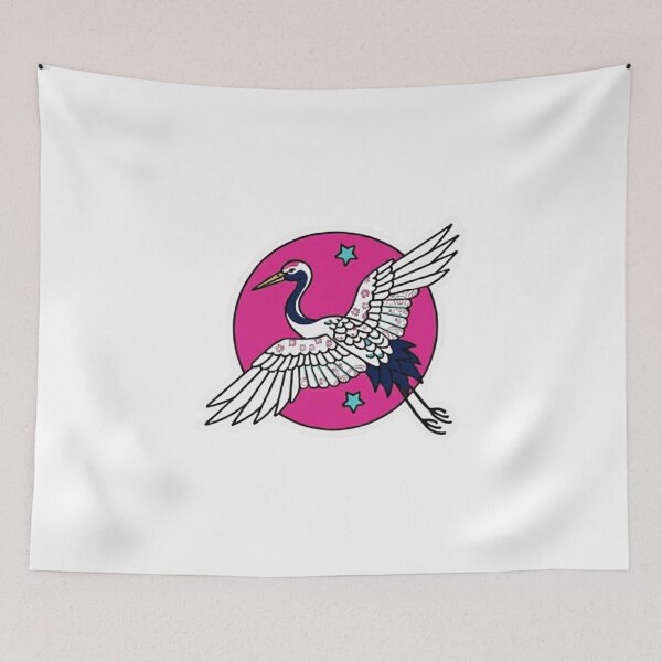 Item preview, Neon Vaporwave Japanese Crane designed and sold by esterter.