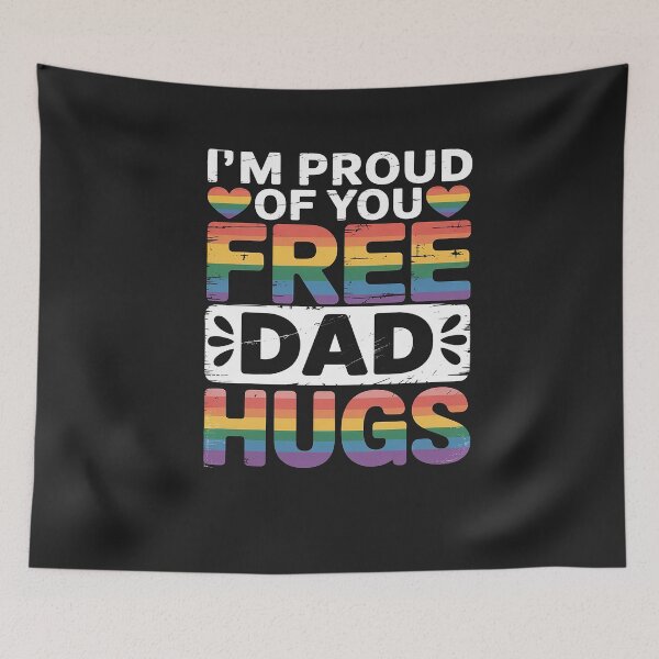 Item preview, Rainbow Free Dad Hugs for LGBTQ Pride Month Trendy LGBT designed and sold by procionartss.