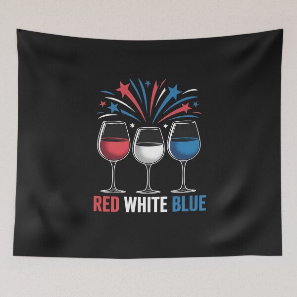 Item preview, Red White Blue Patriotic America USA Flag 4th Of July Wine 4 designed and sold by procionartss.