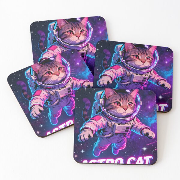 Item preview, Astro Cat: Neon Spacewalk Kitten designed and sold by iwzzuel.