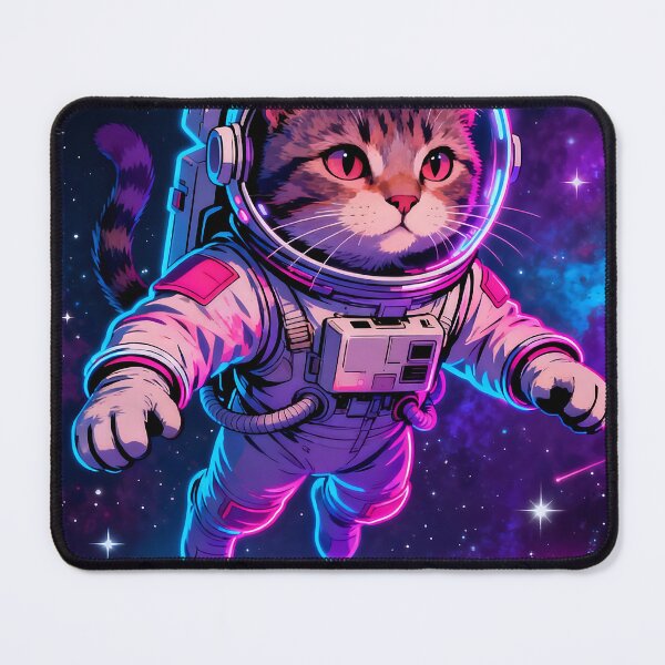 Item preview, Astro Cat: Neon Spacewalk Kitten designed and sold by iwzzuel.