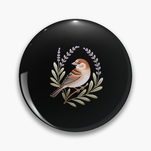 Item preview, Cottagecore Sparrow on Rosemary Branch with Lavender designed and sold by HardcoreTour.
