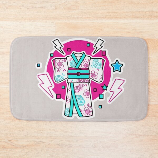 Item preview, Neon Vaporwave Kimono with Cherry Blossoms designed and sold by esterter.