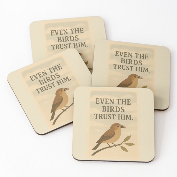 Item preview, Even the Birds Trust Him – Vintage Christian Sparrow Poster designed and sold by astersgraphics.