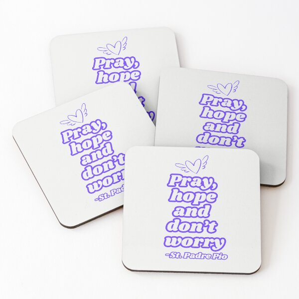 Item preview, Pray, Hope and Don’t Worry – Padre Pio Inspirational Quote designed and sold by icreativestudio.