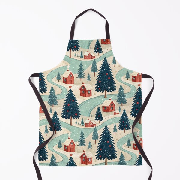 Item preview, Pueblo navideño vintage con cabañas nevadas y árboles decorados: diseño navideño nostálgico designed and sold by CHRONIN.