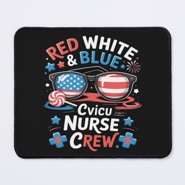 Item preview, Red White CVICU Nurse Crew Sunglasses 4th July USA Flag designed and sold by procionartss.