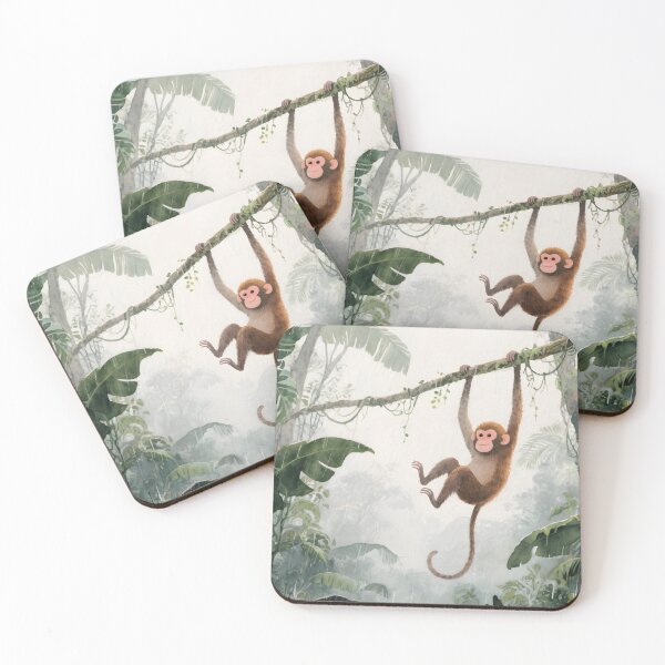 Item preview, cute monkey in the rainforest designed and sold by Mauswohn.