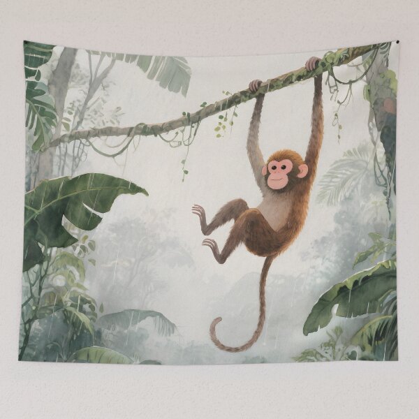 Item preview, cute monkey in the rainforest designed and sold by Mauswohn.