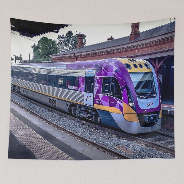 Item preview, VLine Train at Castlemaine Station designed and sold by Steven Jodoin.