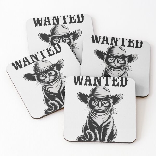 Item preview, Country Western Wanted Cowgirl Cowboy Cat designed and sold by HardcoreTour.