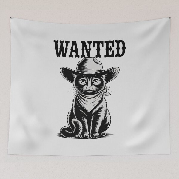 Item preview, Country Western Wanted Cowgirl Cowboy Cat designed and sold by HardcoreTour.