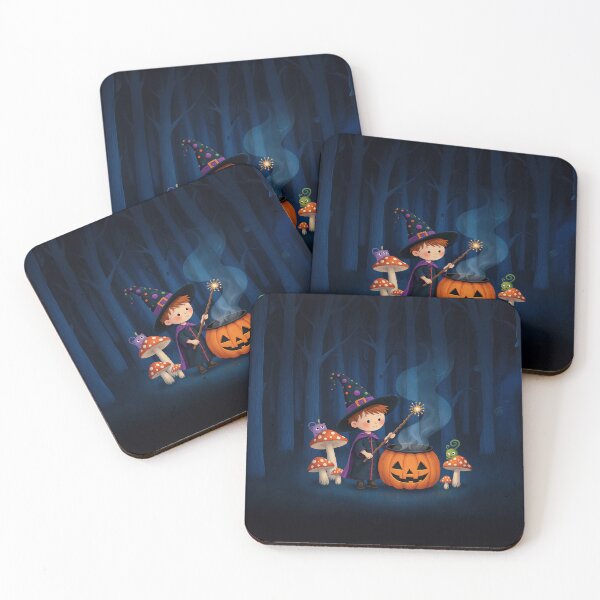 Item preview, Midnight Forest Wizard – Halloween Magic Art Print designed and sold by Whimsical Hug.
