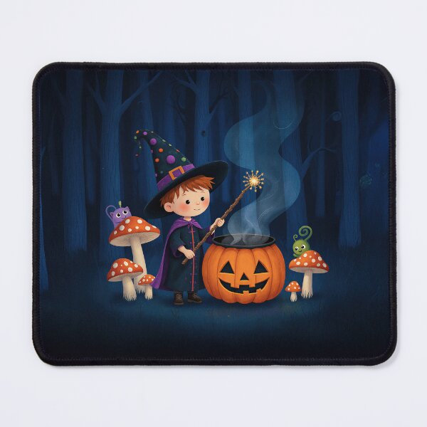 Item preview, Midnight Forest Wizard – Halloween Magic Art Print designed and sold by Whimsical Hug.