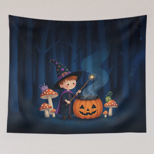Item preview, Midnight Forest Wizard – Halloween Magic Art Print designed and sold by Whimsical Hug.