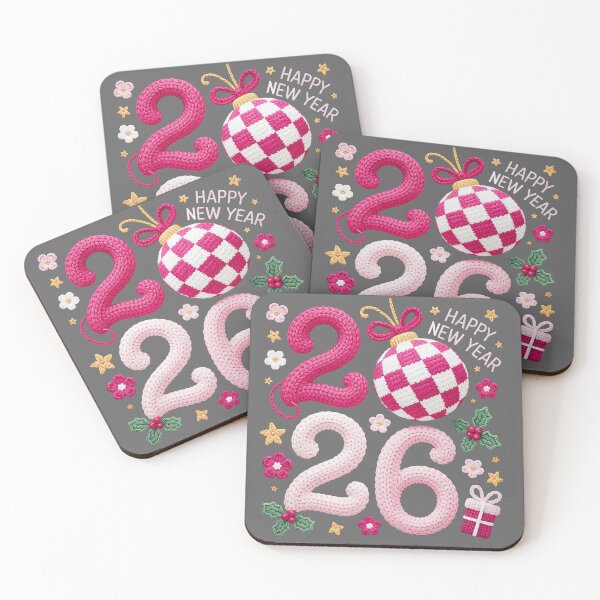 Item preview, Pink Knit 2026 Happy New Year Classic T-Shirt,Floral Ornament 2026 Celebration Shirt designed and sold by PrintMod.