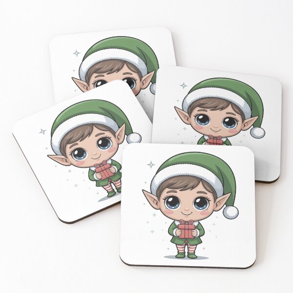 Item preview, Chibi Christmas Elf – Cute Pastel Holiday Sticker Art designed and sold by RBToper.