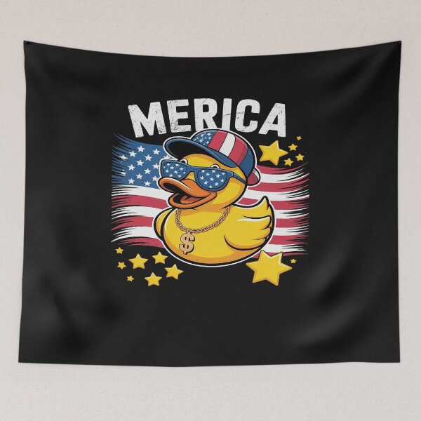 Item preview, Rubber Duck Vintage Merica Patriotic 4th of July USA Flag designed and sold by procionartss.