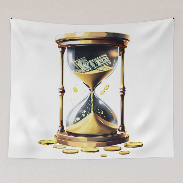 Item preview, Time Is Money Hourglass Gold Coins Entrepreneur Hustle designed and sold by HustleHardCo.