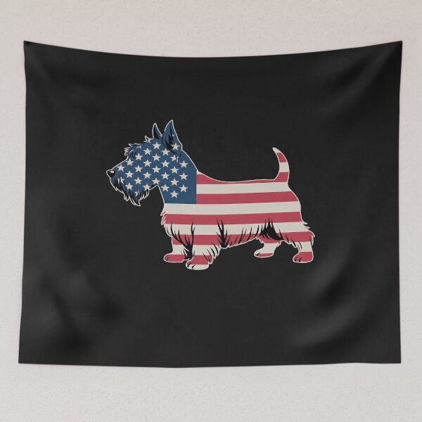 Item preview, Scottish Terrier Dog Dad Mom Silhouette American Flag designed and sold by procionartss.