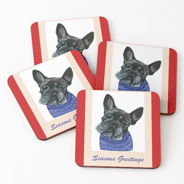Item preview, French bulldog christmas card designed and sold by LauraCoxArt.