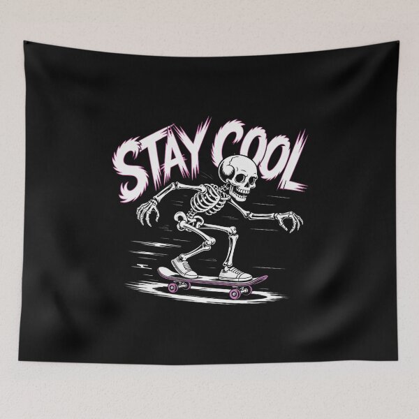 Item preview, Stay Cool Man Cool Skeleton Skate Meme  Stay Chill And Ride designed and sold by LorraineRita.
