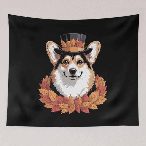 Item preview, Cozy Autumn Fall Vibes Dog Lover Falling Leaves Cute Corgi designed and sold by ToggleBet.