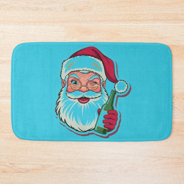 Item preview, Tipsy Santa Claus Holding Beer Bottle | Funny Christmas Drinking Mascot designed and sold by LoveDesignMania.