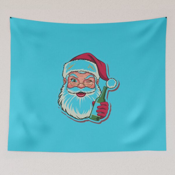 Item preview, Tipsy Santa Claus Holding Beer Bottle | Funny Christmas Drinking Mascot designed and sold by LoveDesignMania.