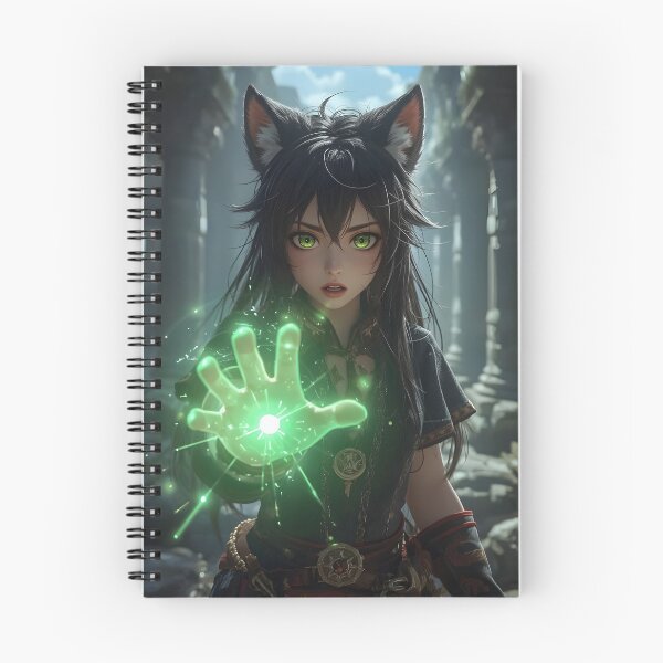 Artikelvorschau, Anime-Wolfsmädchen-Magierin • Magisches Fantasy-Artwork entworfen und verkauft von AMPrintsArt.
