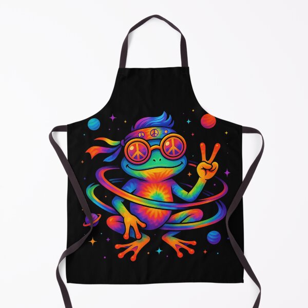 Item preview, Psychedelic Peace Frog in Space – Tie-Dye Hippie Frog with Peace Sign designed and sold by printedartgoods.