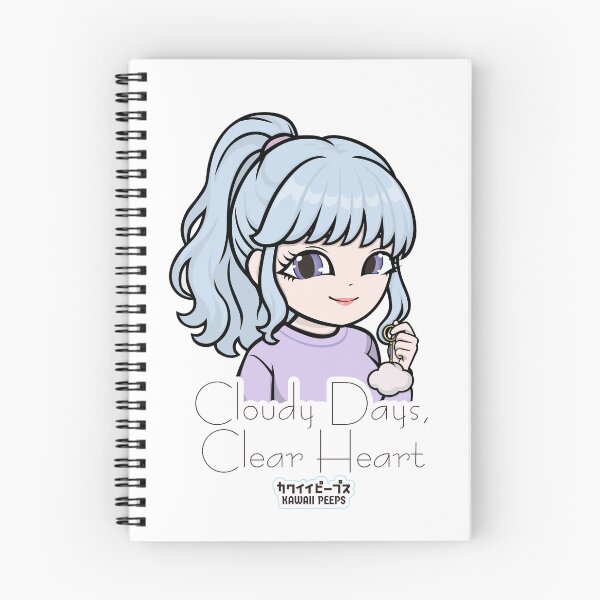 Item preview, Pastel Power Crew Calm Aesthetic Kawaii Girl Design – Cloudy Days, Clear Heart Quote Art designed and sold by P-L-Sardines.