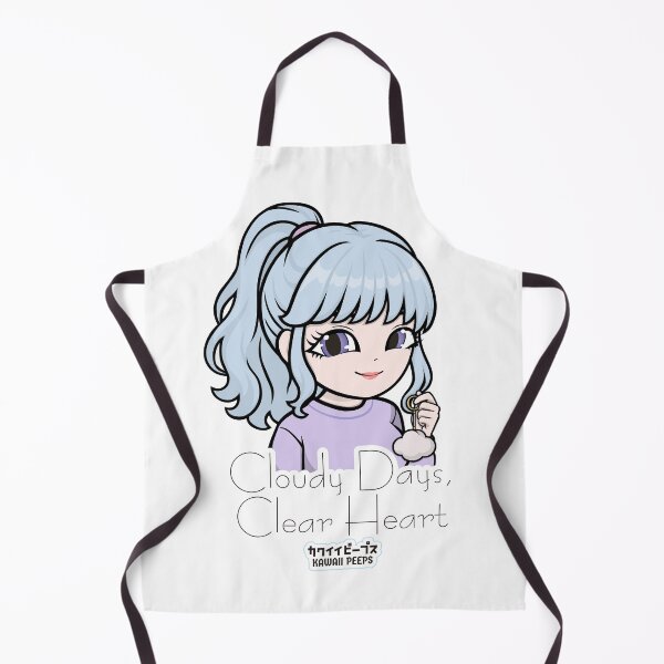 Item preview, Pastel Power Crew Calm Aesthetic Kawaii Girl Design – Cloudy Days, Clear Heart Quote Art designed and sold by P-L-Sardines.