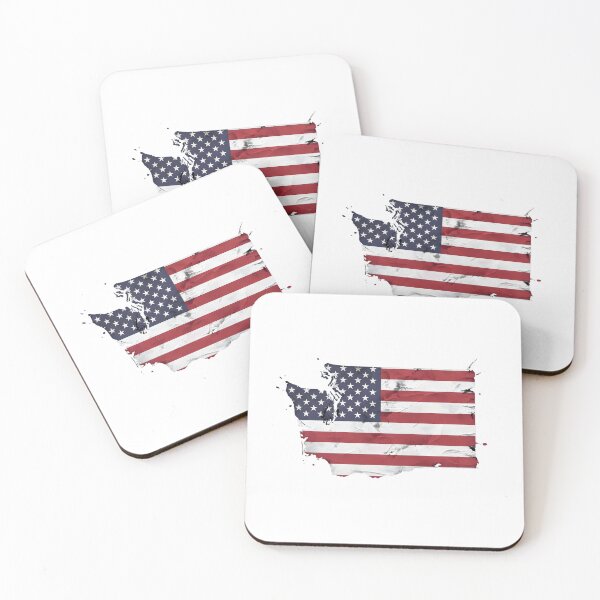 Item preview, Washington Stars & Stripes State Silhouette – Distressed Americana designed and sold by Paper Drip.