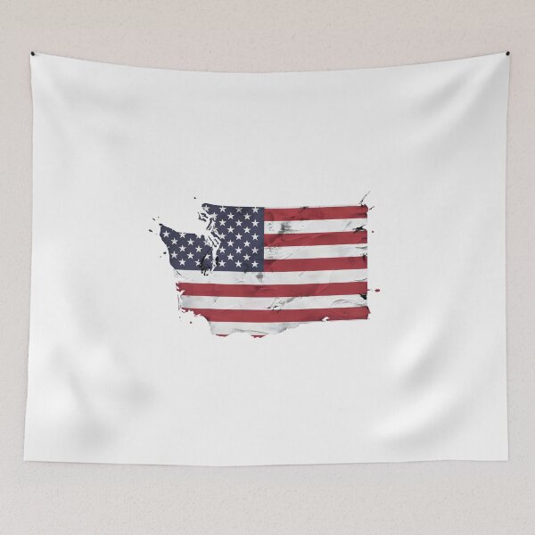 Item preview, Washington Stars & Stripes State Silhouette – Distressed Americana designed and sold by Paper Drip.