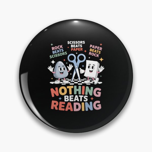 Item preview, Nothing Beats Reading Teacher Librarian Rock Paper Scissors designed and sold by ChelseaEula.