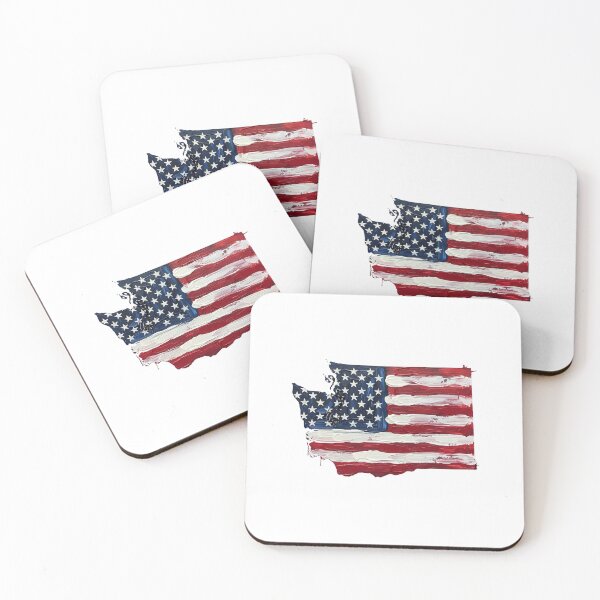 Item preview, Washington Stars & Stripes State Silhouette – Distressed Americana designed and sold by Paper Drip.